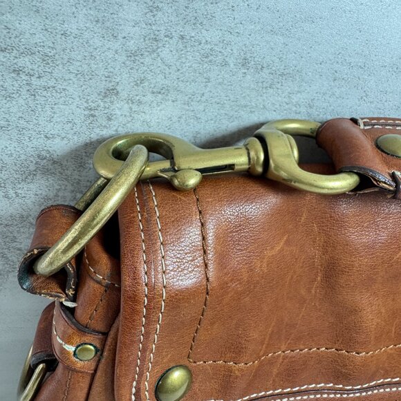Vintage Brown Leather Saddle Shoulder Bag by Coach - Picture 4 of 11
